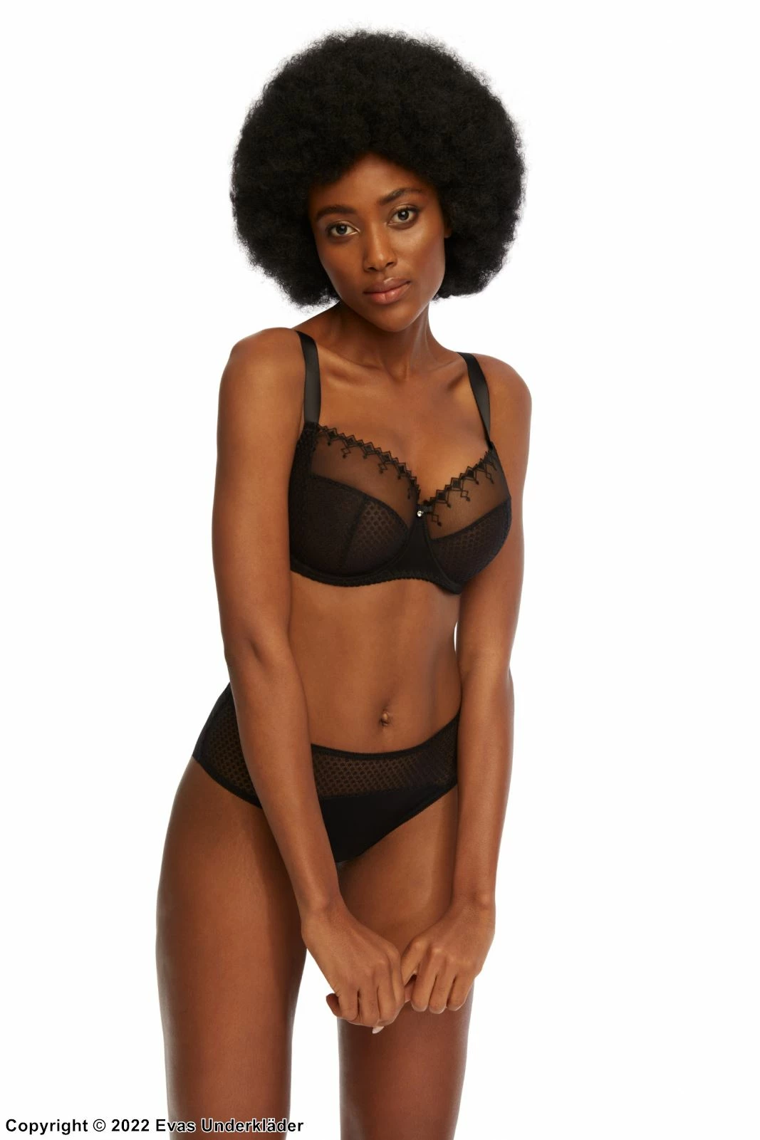 Big Cup Bra, Embroidery, Partially Sheer Cups, B To I-cup 6 Big Cup Bra, Embroidery, Partially Sheer Cups, B To I-cup - Image 6