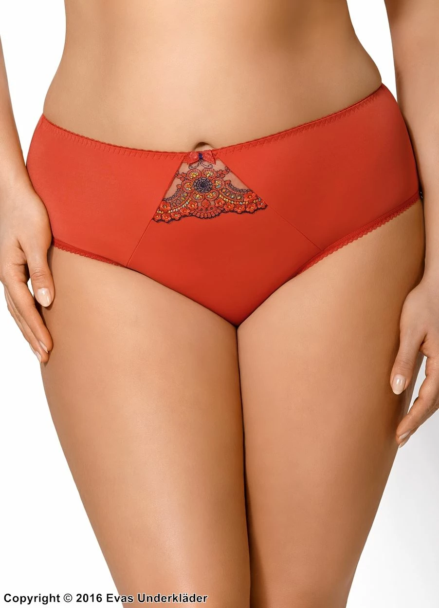 Classic Briefs, Embroidery, Plain Back 1 Classic Briefs, Embroidery, Plain Back