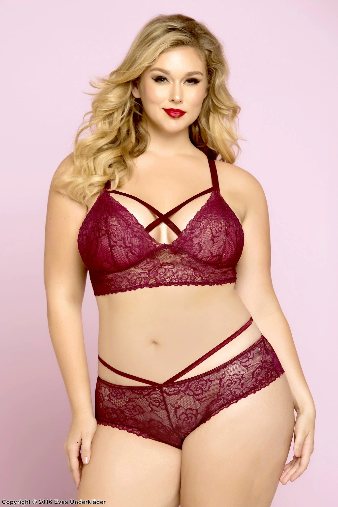 Seductive Bralette, Soft Lace, Crossing Straps, Plus Size 2 Seductive Bralette, Soft Lace, Crossing Straps, Plus Size - Image 2