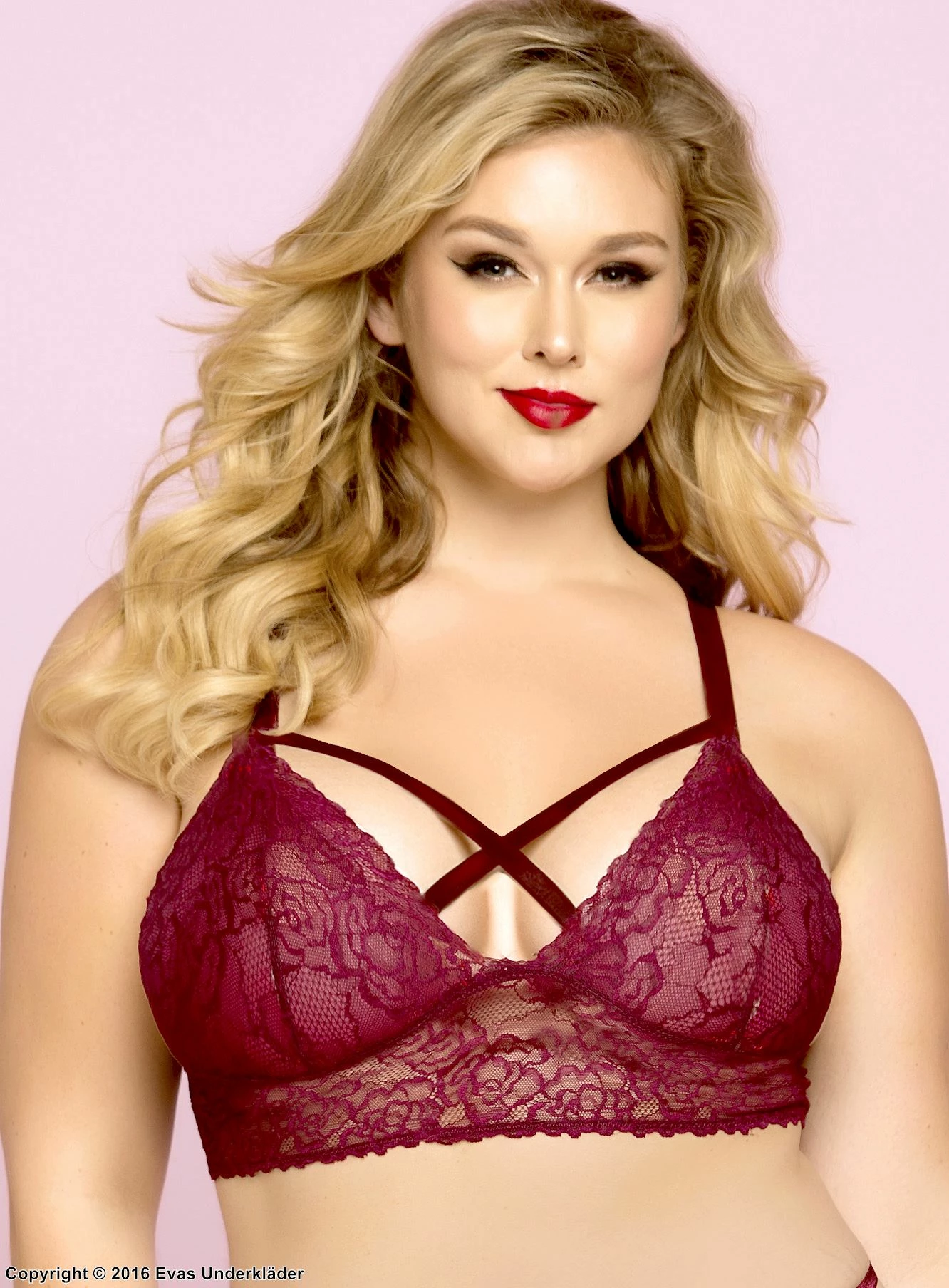Seductive Bralette, Soft Lace, Crossing Straps, Plus Size 4 Seductive Bralette, Soft Lace, Crossing Straps, Plus Size - Image 4