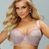 Luxurious Full Cup Bra, Embroidery, Partially Sheer Cups