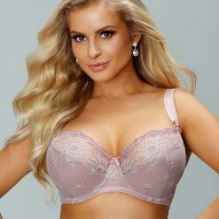 Luxurious Full Cup Bra, Embroidery, Partially Sheer Cups