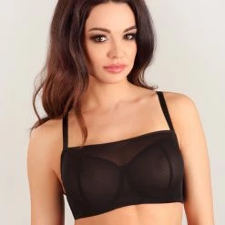 Soft Cup Bra, Mesh Overlay, Elegant Pattern, B To I-cup