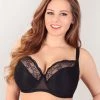 Big Cup Bra, Lace Overlay, Partially Sheer Cups, C To M-cup