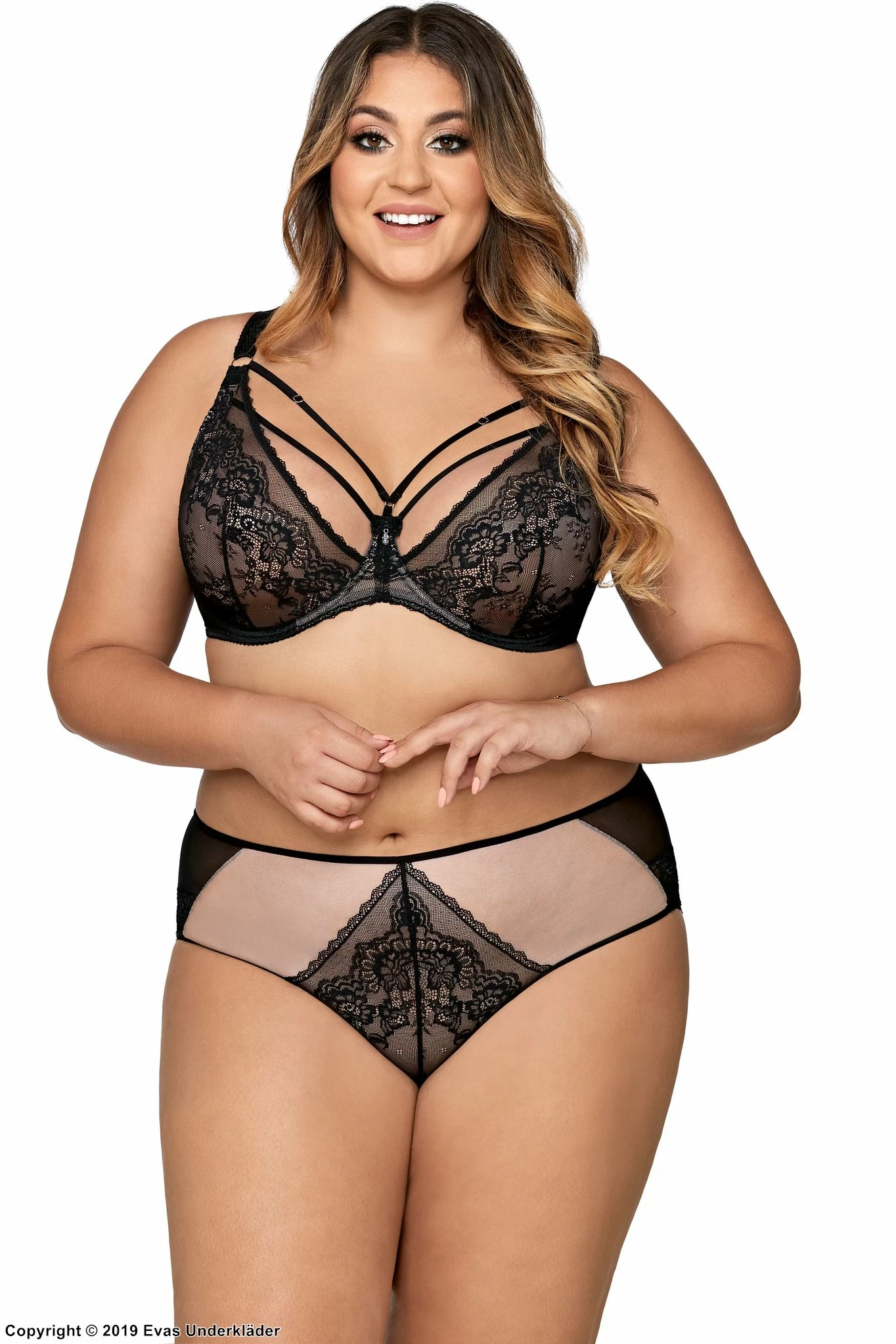 Seductive Bra, Lace Overlay, Straps Over Bust, Flowers, B To J-cup 11 Seductive Bra, Lace Overlay, Straps Over Bust, Flowers, B To J-cup - Image 11