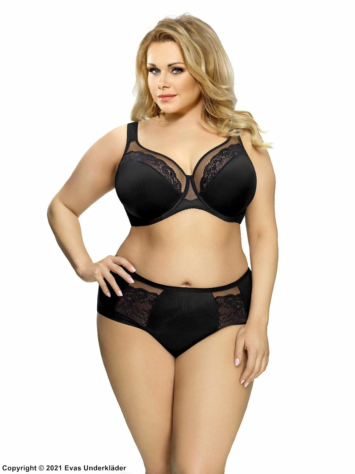 Comfortable Full Cup Bra, Sheer Lace, Mesh Inlay, D To M-cup 6 Comfortable Full Cup Bra, Sheer Lace, Mesh Inlay, D To M-cup - Image 6