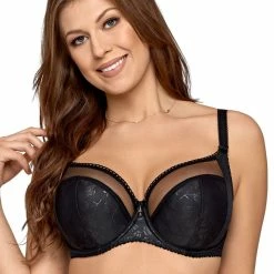 Bra, Mesh Trim, Subtle Floral Pattern, B To L-cup