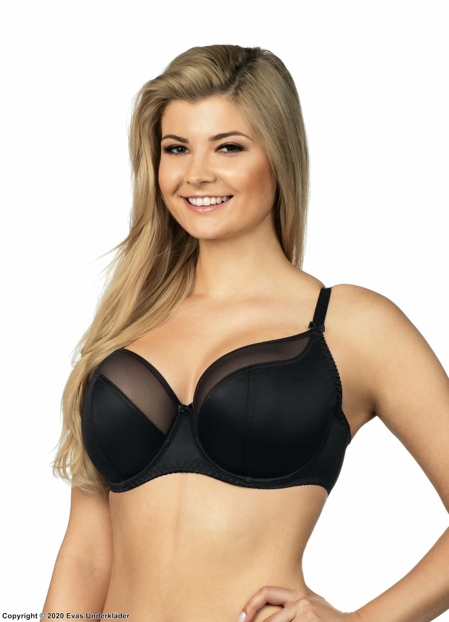 Comfortable Full Cup Bra, Mesh Inlay, Elegant Design, C To K-cup 1 Comfortable Full Cup Bra, Mesh Inlay, Elegant Design, C To K-cup