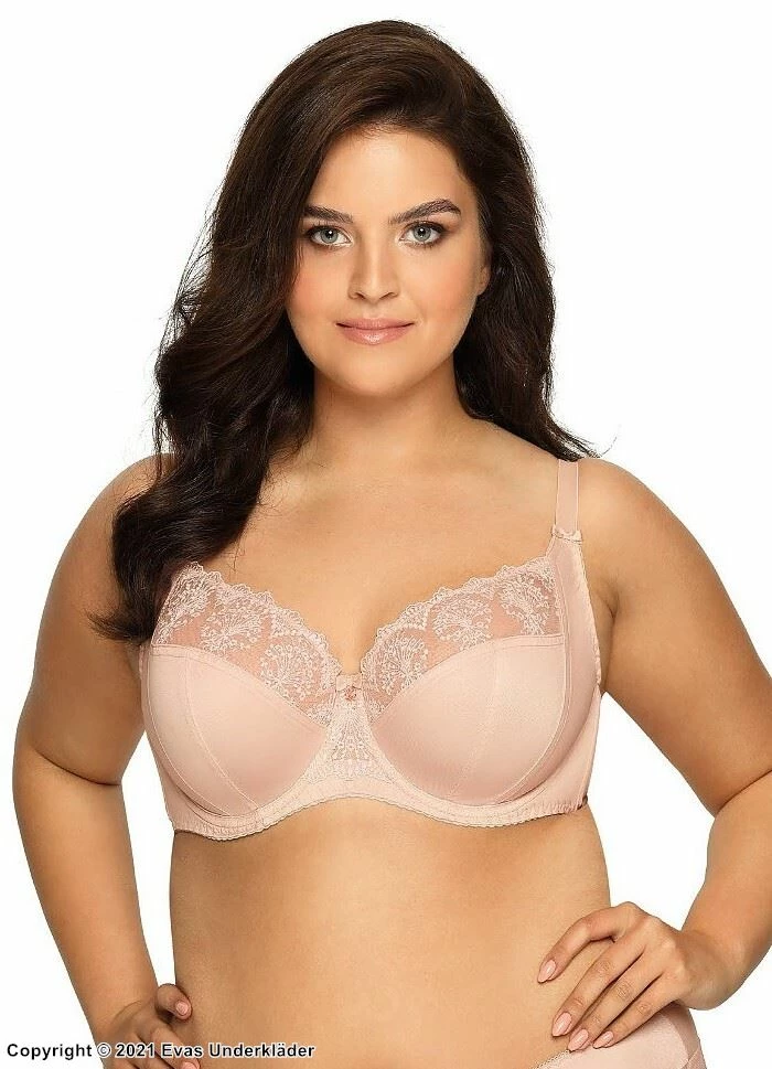 Soft Cup Bra, Sheer Inlays, Lace Embroidery, B To L-cup 5 Soft Cup Bra, Sheer Inlays, Lace Embroidery, B To L-cup - Image 5