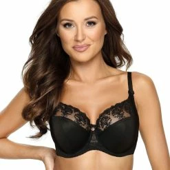 Soft Cup Bra, Sheer Inlays, Lace Embroidery, B To L-cup