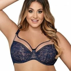 Romantic Big Cup Bra, Embroidery, Mesh Inlay, B To L-cup