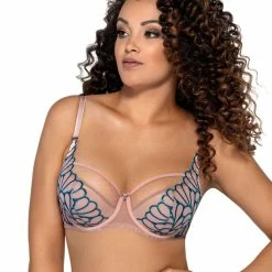 Romantic Big Cup Bra, Embroidery, Sheer Inlays, B To J-cup