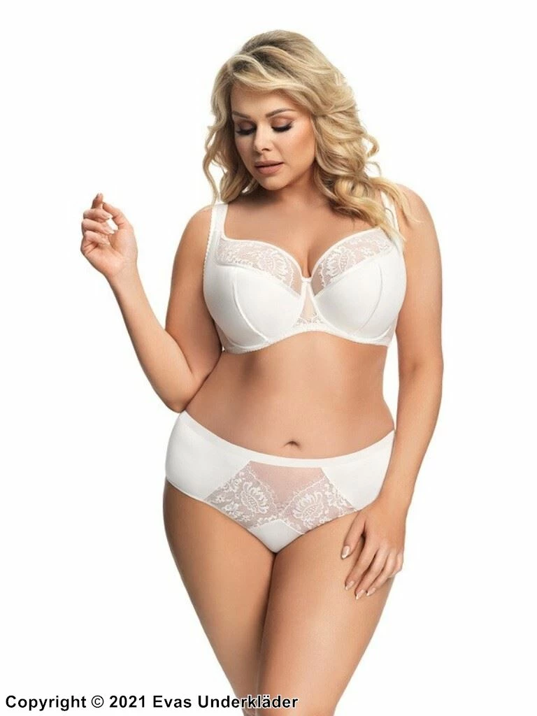 Romantic Big Cup Bra, Lace Inlays, Flowers, B To K-cup 4 Romantic Big Cup Bra, Lace Inlays, Flowers, B To K-cup - Image 4