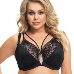 Romantic Big Cup Bra, Lace Inlays, Straps, D To M-cup