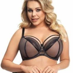 Big Cup Bra, Sheer Mesh, Lace Inlays, D To M-cup