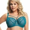 Big Cup Bra, Sheer Mesh, Embroidery, Wide Shoulder Straps, Straps Over Bust, D To M-cup