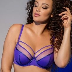 Exclusive Big Cup Bra, Straps Over Bust, Sheer Inlays, Rings, B To L-cup