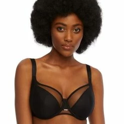 Exclusive Big Cup Bra, Wide Shoulder Straps, Sheer Inlays, B To J-cup