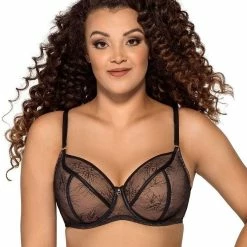 Big Cup Bra, Sheer Mesh, Intricate Pattern, B To L-cup