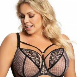 Beautiful Bra, Straps Over Bust, Rings, Intricate Pattern, C To M-cup