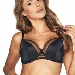 Stylish Bra, Smooth Microfiber, Partially Sheer Cups, B To J-cup
