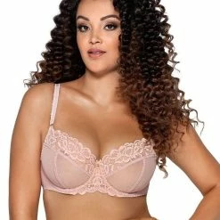 Big Cup Bra, Sheer Inlays, Lace Embroidery, Flowers, B To J-cup