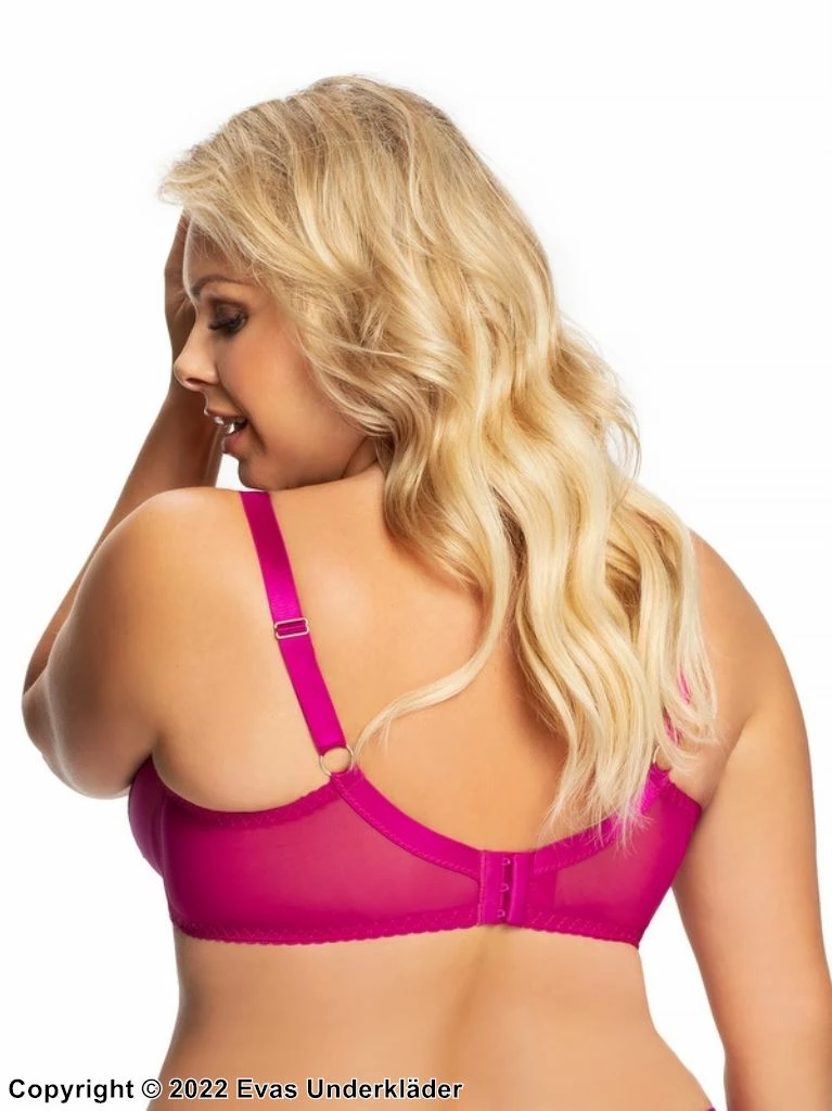 Soft Cup Bra, Mesh, Embroidery, Wide Shoulder Straps, Straps Over Bust, Cheerful Color 2 Soft Cup Bra, Mesh, Embroidery, Wide Shoulder Straps, Straps Over Bust, Cheerful Color - Image 2