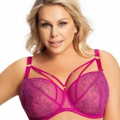 Soft Cup Bra, Mesh, Embroidery, Wide Shoulder Straps, Straps Over Bust, Cheerful Color