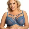 Big Cup Bra, Embroidery, Mesh Cups, Strappy Front, Rings, D To M-cup