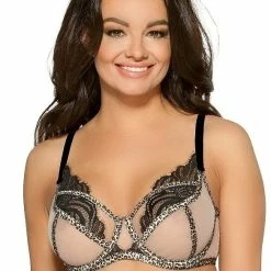 Big Cup Bra, Sheer Inlays, Lace Details, Leopard, B To L-cup