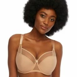 Stylish Bra, Smooth Microfiber, Wide Shoulder Straps, Partially Sheer Cups, B To K-cup