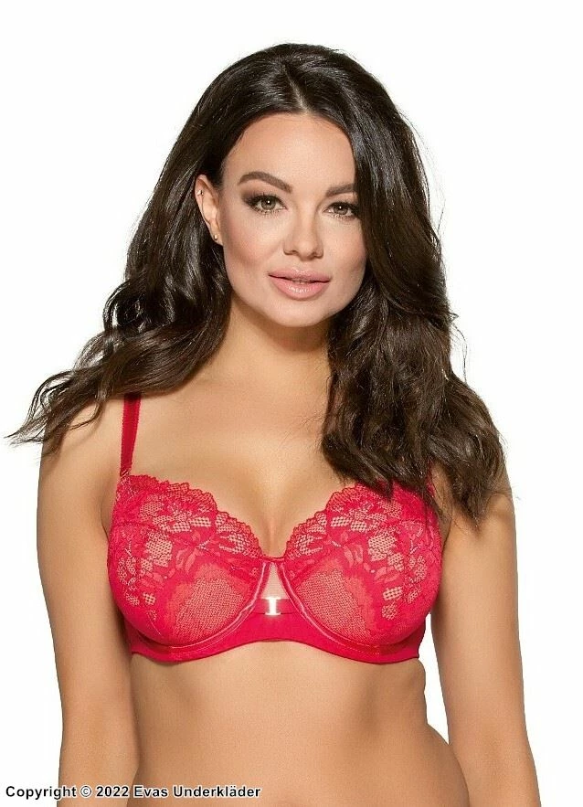Romantic Big Cup Bra, Openwork Lace, Flowers, B To I-cup 1 Romantic Big Cup Bra, Openwork Lace, Flowers, B To I-cup