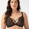 Soft Bra, Tulle, Wide Shoulder Straps, Eyelash Lace