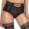 Romantic High Waist Panties, Thin Straps, Lace Panels, Plus Size
