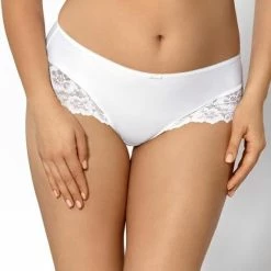 Elegant Boyshort Panties, Microfiber, Floral Lace