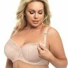 Romantic Nursing Bra, Floral Lace, Easy Open Cups, D To J-cup