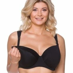 Nursing Bra, Wide Shoulder Straps, Easy Open Cups, C To K-cup