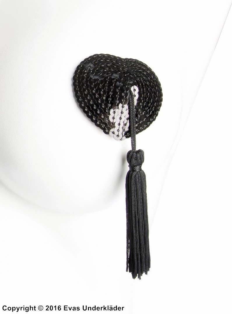 Self-adhesive Nipple Cover/patch, Sequins, Tassels, Hearts 1 Self-adhesive Nipple Cover/patch, Sequins, Tassels, Hearts