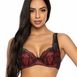 Seductive Bra, Lace Overlay, Mesh Inlay, Flowers