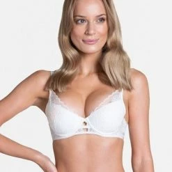 Romantic Push-up Bra, Sheer Inlays, Floral Lace