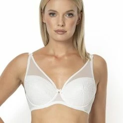 Romantic Push-up Bra, Lace Cups, Mesh Inlay