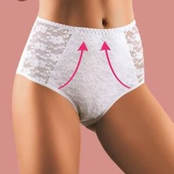 High Waist Panties, Lace Overlay, Belly Control, Flowers, S To 3XL