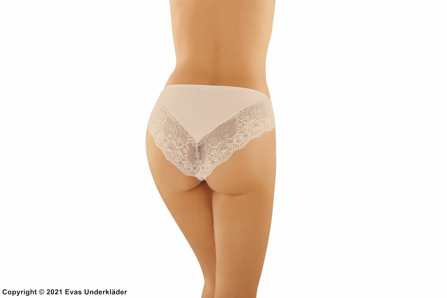 Romantic Cheeky Panties, Plain Front, Partially Lace Back 4 Romantic Cheeky Panties, Plain Front, Partially Lace Back - Image 4