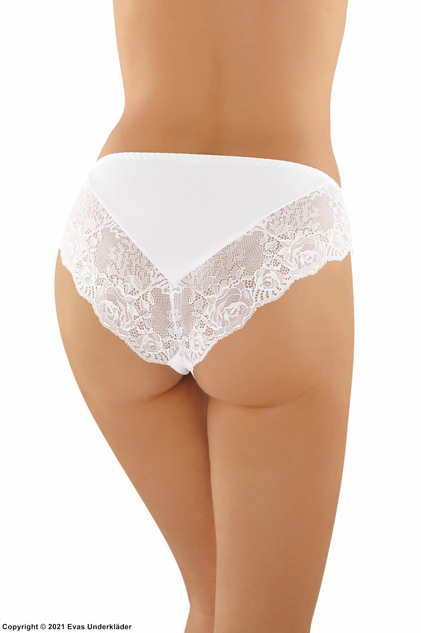 Romantic Cheeky Panties, Plain Front, Partially Lace Back 5 Romantic Cheeky Panties, Plain Front, Partially Lace Back - Image 5
