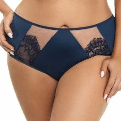 Beautiful Briefs, Lace Overlay, Mesh Inlay, Plain Back, M To 4XL