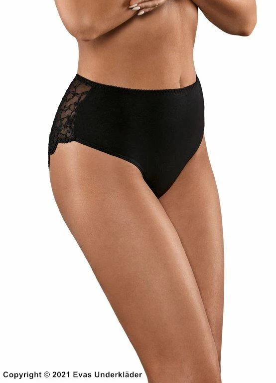 Panties, Lace Inlay, Slightly Higher Waist, Plain Front 2 Panties, Lace Inlay, Slightly Higher Waist, Plain Front - Image 2