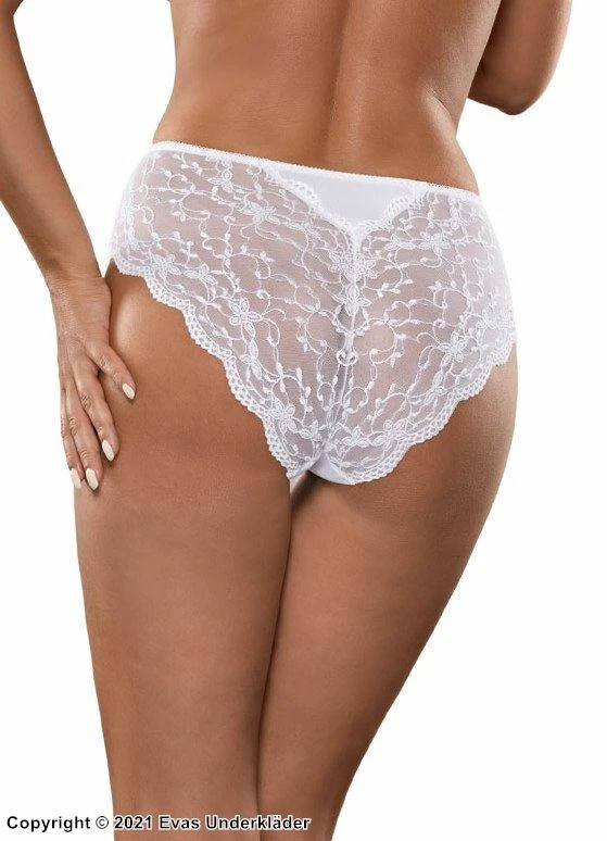 Panties, Lace Inlay, Slightly Higher Waist, Plain Front 3 Panties, Lace Inlay, Slightly Higher Waist, Plain Front - Image 3