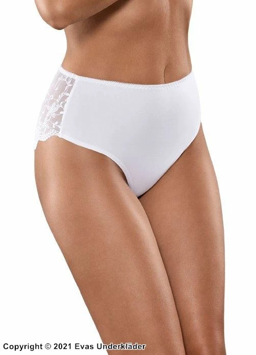 Panties, Lace Inlay, Slightly Higher Waist, Plain Front 4 Panties, Lace Inlay, Slightly Higher Waist, Plain Front - Image 4