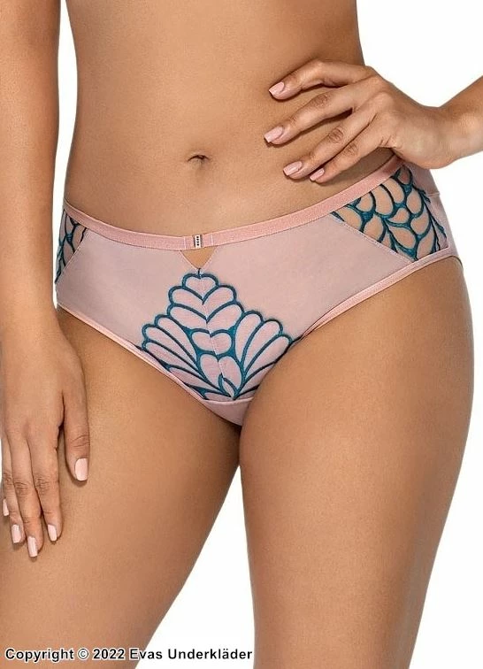 Romantic Panties, Embroidery, Sheer Inlays 1 Romantic Panties, Embroidery, Sheer Inlays
