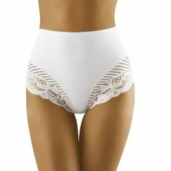 High Waist Panties, Lace Inlays, Waist And Belly Control, Stripes